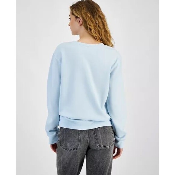 Snoopy Graphics Sweatshirt Size Large Love Tribe Light Blue Crewneck Holidays - Picture 2 of 7